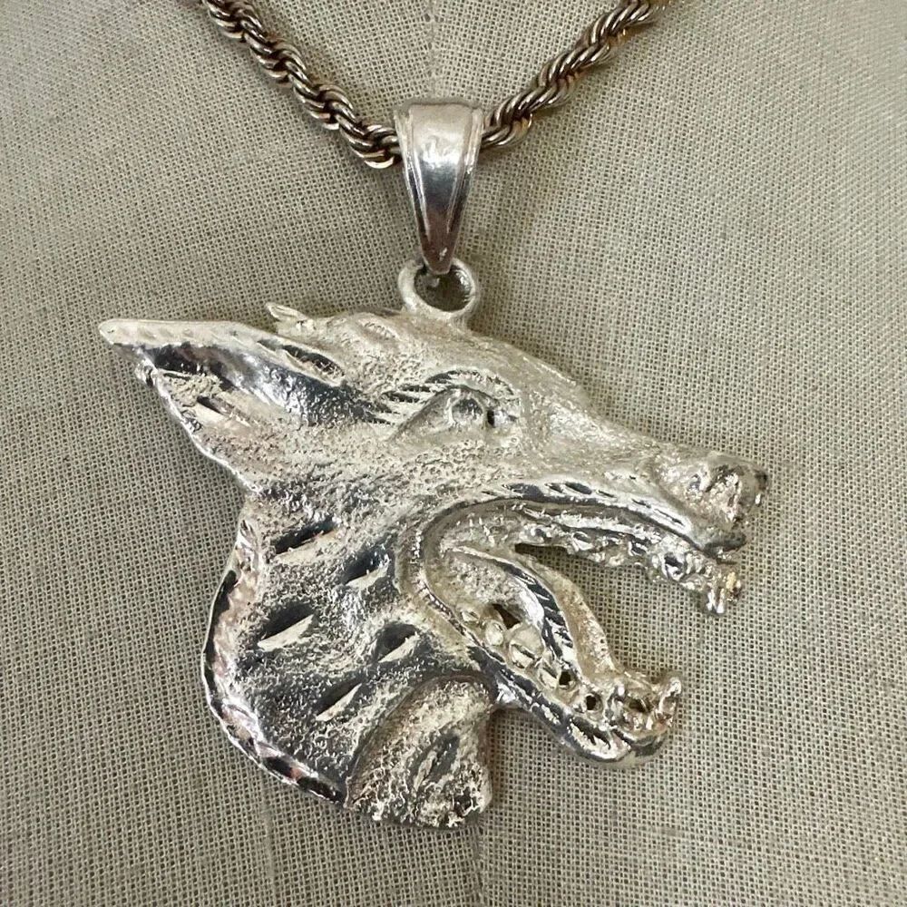 Wolf Head Pendant Necklace